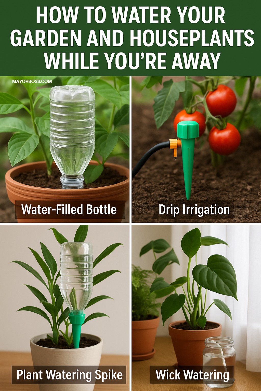How to Water Your Garden and Houseplants While You’re Away